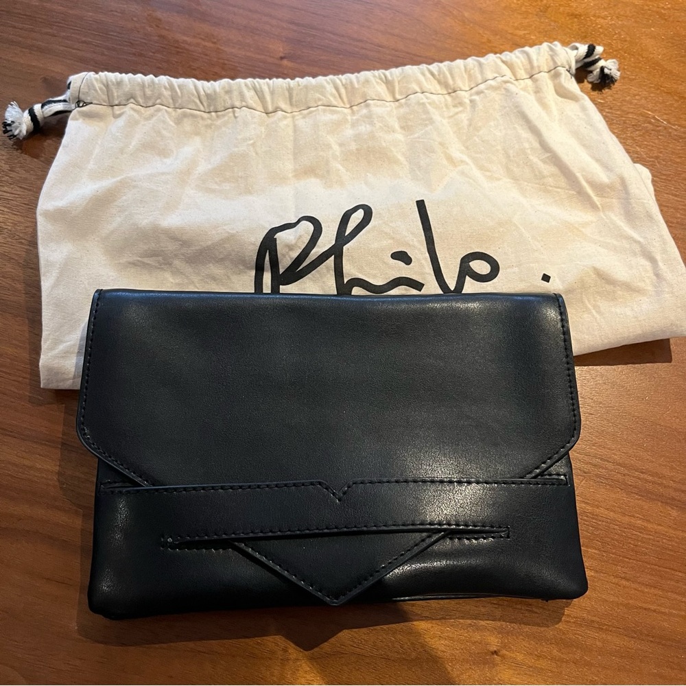 Black envelope clutch